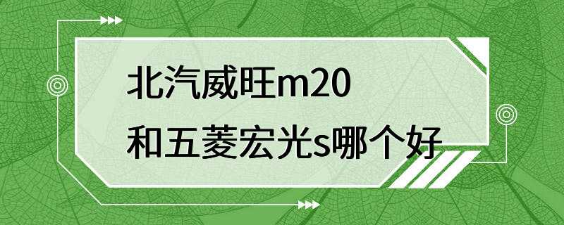 北汽威旺m20和五菱宏光s哪个好