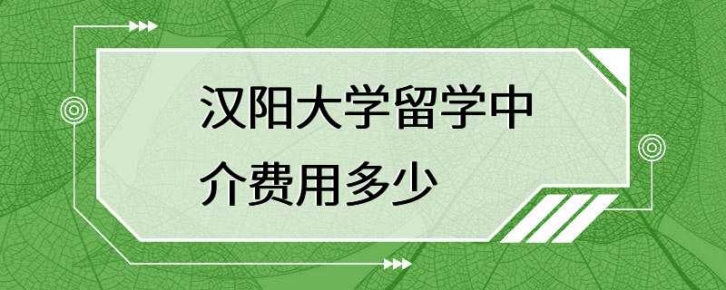 汉阳大学留学中介费用多少