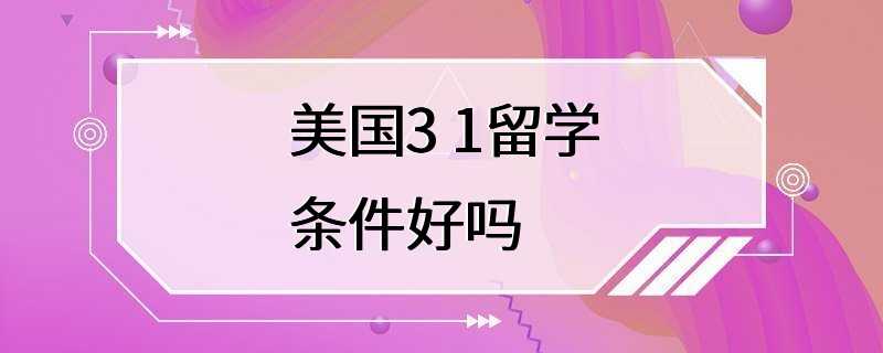 美国3 1留学条件好吗