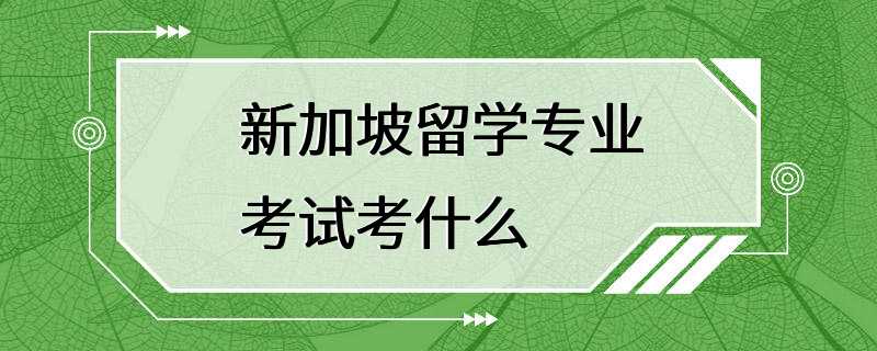 新加坡留学专业考试考什么