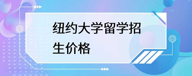 纽约大学留学招生价格