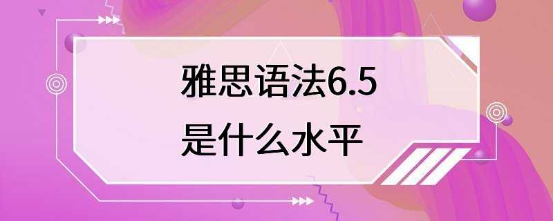 雅思语法6.5是什么水平