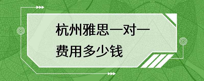 杭州雅思一对一费用多少钱