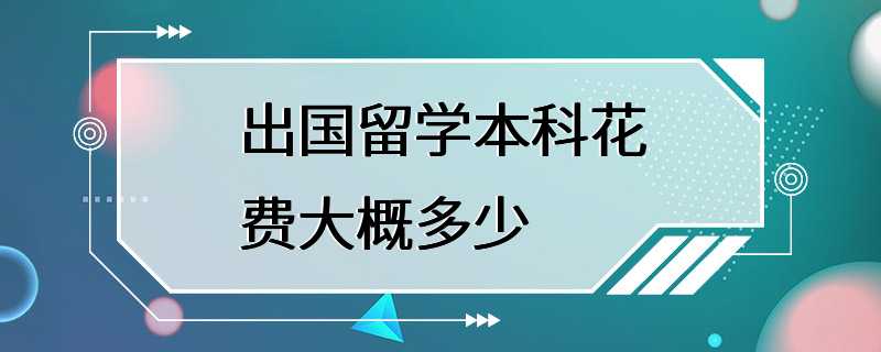 出国留学本科花费大概多少