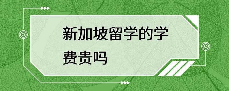 新加坡留学的学费贵吗