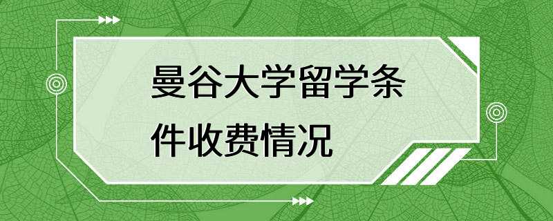 曼谷大学留学条件收费情况