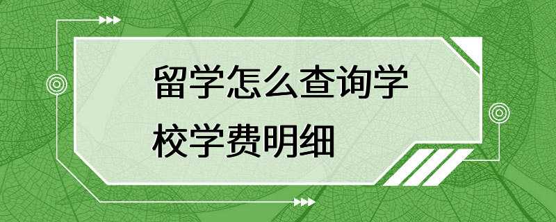 留学怎么查询学校学费明细