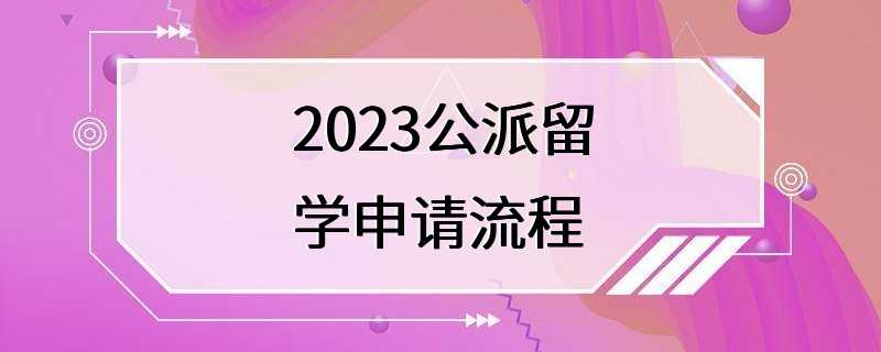 2023公派留学申请流程