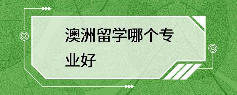 澳洲留学哪个专业好