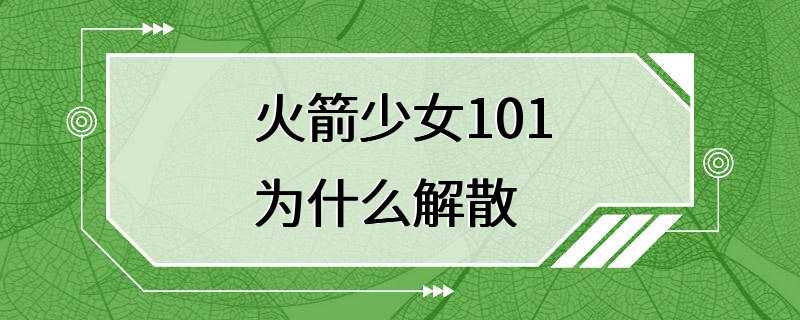 火箭少女101为什么解散