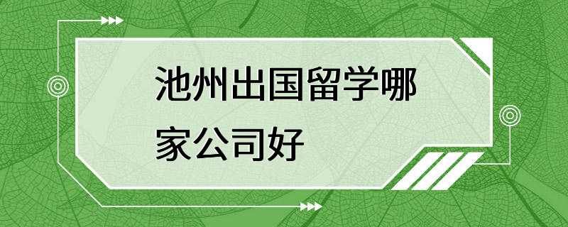 池州出国留学哪家公司好