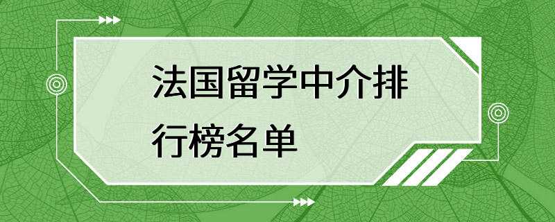 法国留学中介排行榜名单