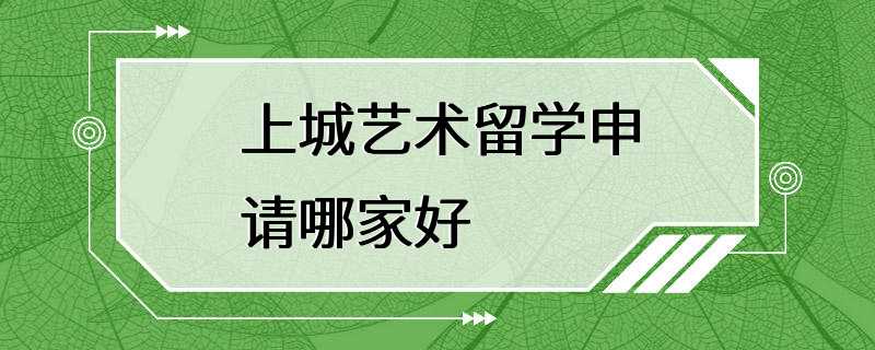 上城艺术留学申请哪家好