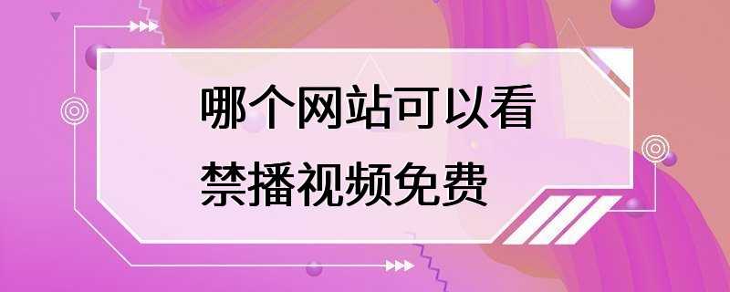 哪个网站可以看禁播视频免费