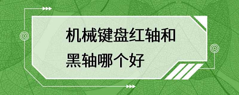 机械键盘红轴和黑轴哪个好