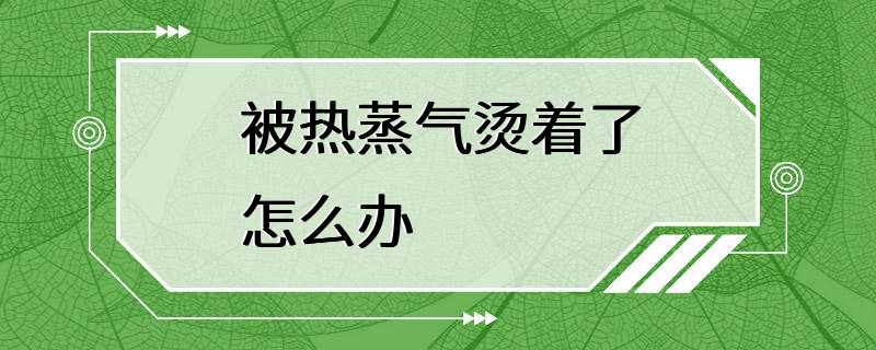 被热蒸气烫着了怎么办