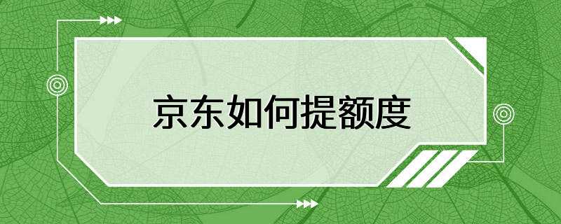 京东如何提额度