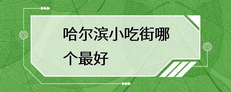 哈尔滨小吃街哪个最好