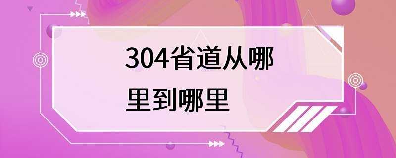 304省道从哪里到哪里