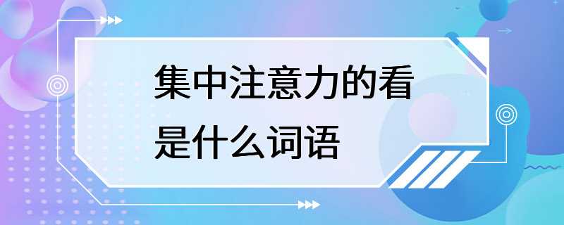 集中注意力的看是什么词语