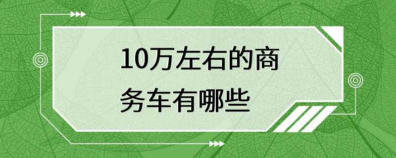 10万左右的商务车有哪些