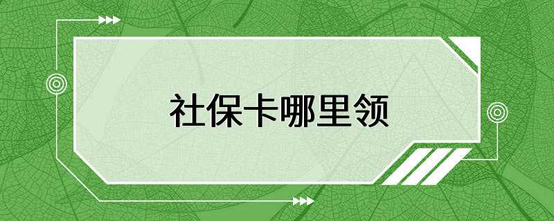 社保卡哪里领