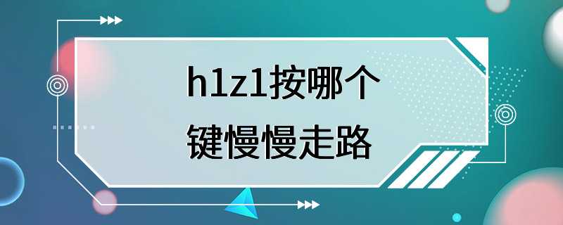 h1z1按哪个键慢慢走路