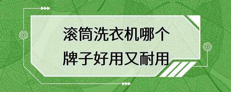 滚筒洗衣机哪个牌子好用又耐用