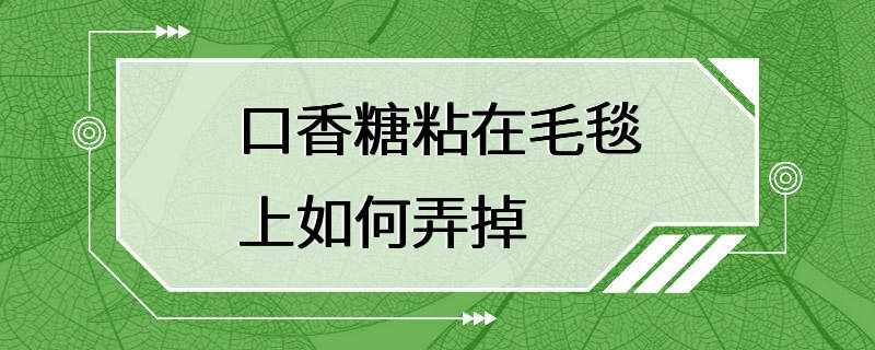 口香糖粘在毛毯上如何弄掉