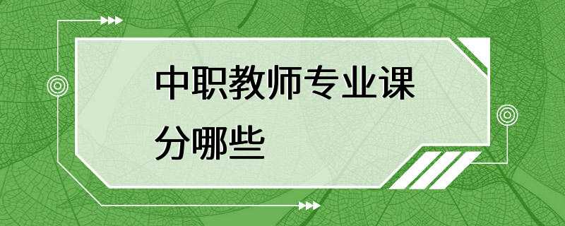 中职教师专业课分哪些