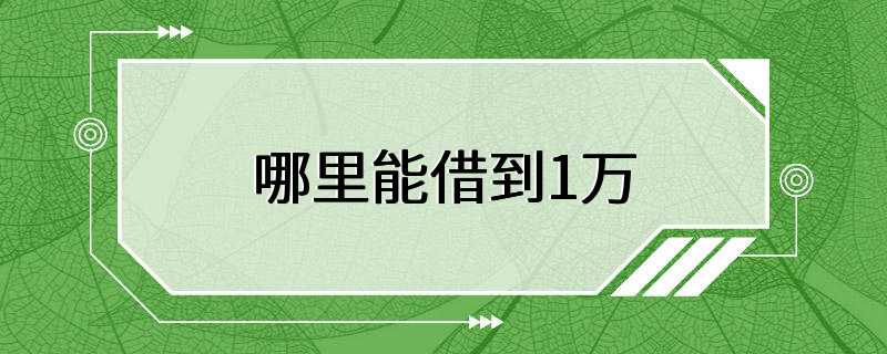 哪里能借到1万