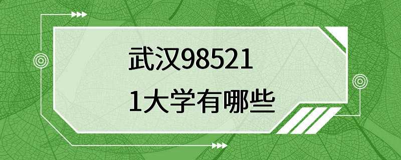 武汉985211大学有哪些