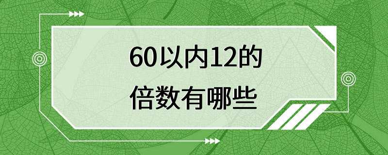 60以内12的倍数有哪些