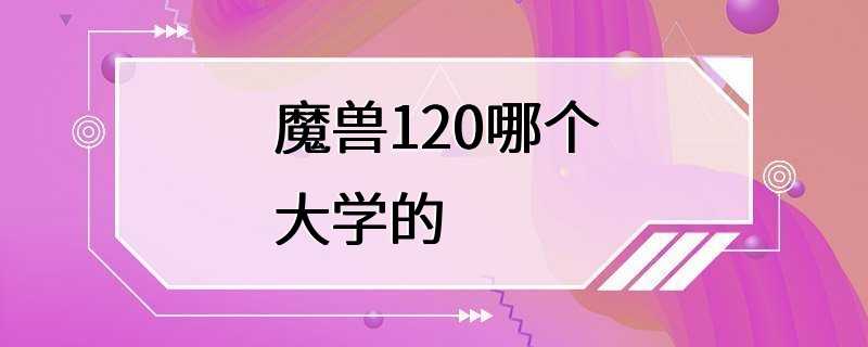 魔兽120哪个大学的