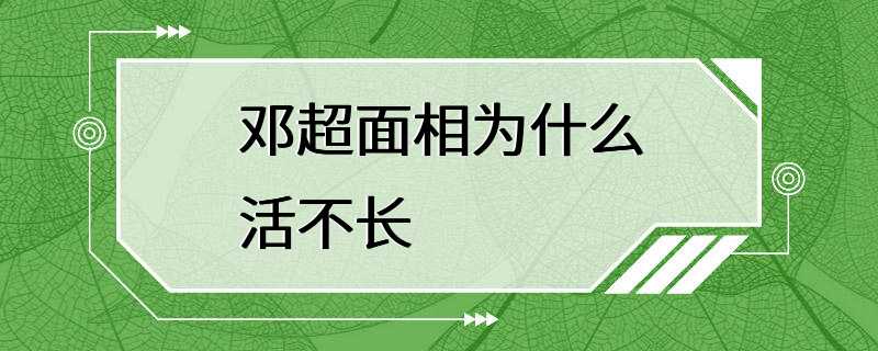 邓超面相为什么活不长