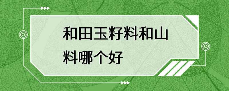 和田玉籽料和山料哪个好