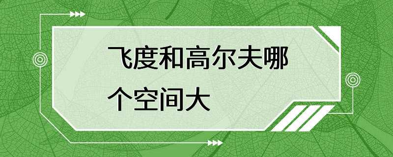 飞度和高尔夫哪个空间大