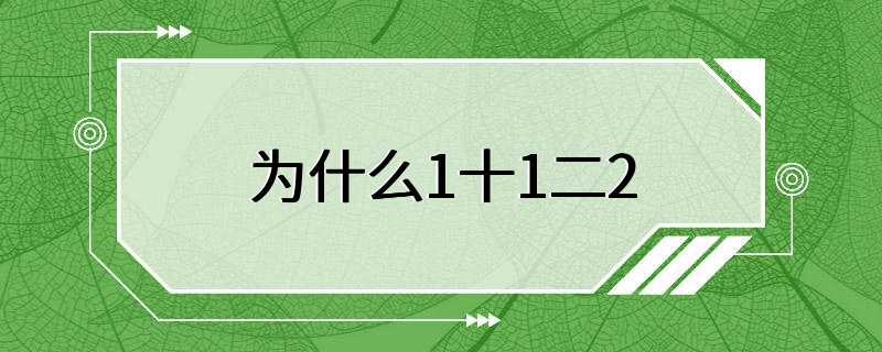 为什么1十1二2