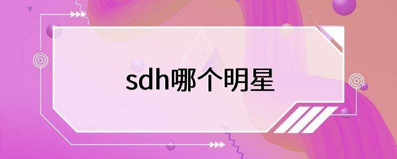 sdh哪个明星