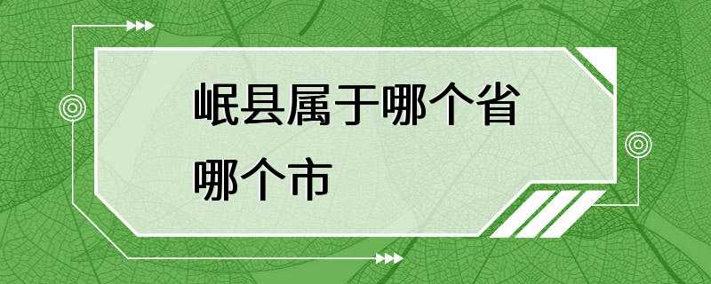 岷县属于哪个省哪个市