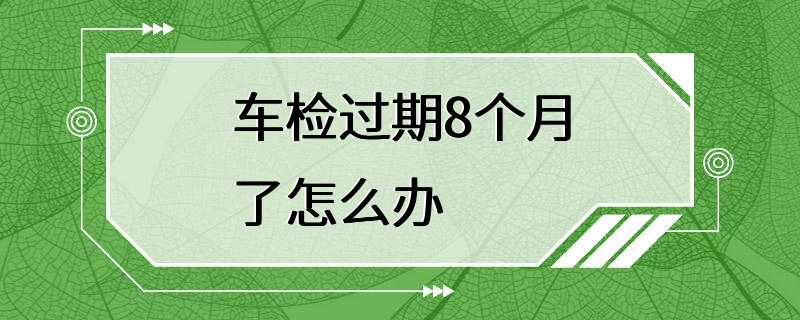 车检过期8个月了怎么办