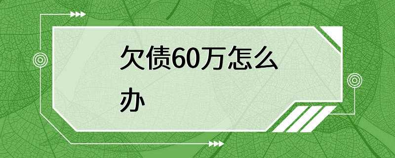 欠债60万怎么办