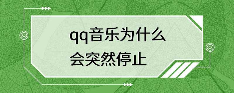 qq音乐为什么会突然停止