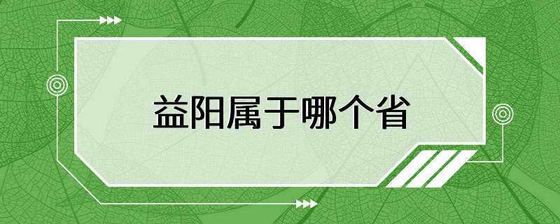 益阳属于哪个省