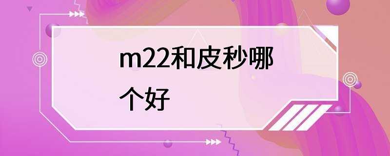 m22和皮秒哪个好