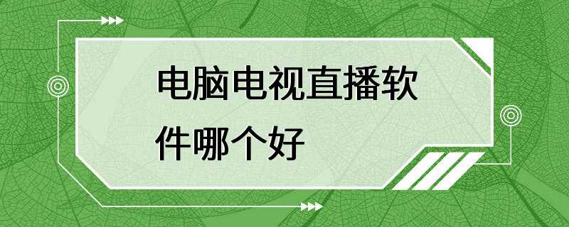 电脑电视直播软件哪个好