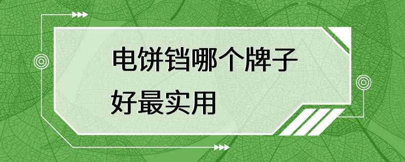 电饼铛哪个牌子好最实用