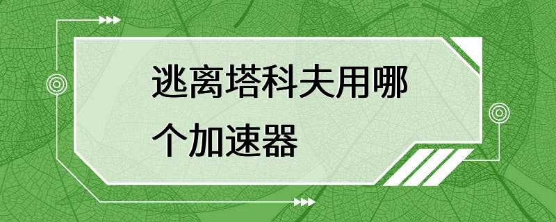 逃离塔科夫用哪个加速器