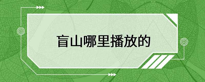 盲山哪里播放的