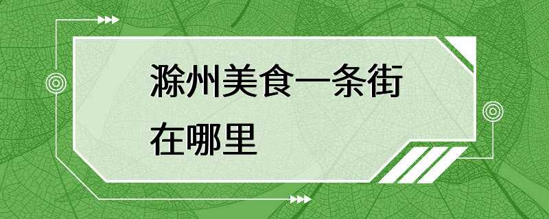 滁州美食一条街在哪里